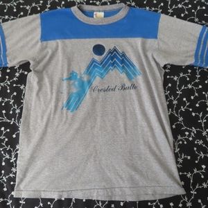 vintage rare endless summer crested butte tshirt ringer jersey L